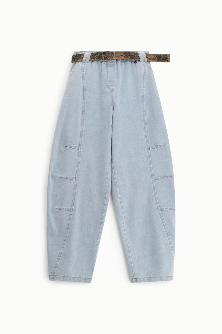 Balloon jeans with decorative waist bel Baroc Boutique