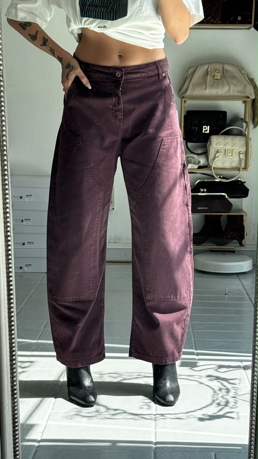 Barrel collared high waited jean Baroc Boutique