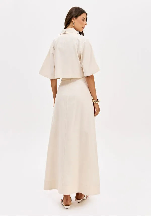 Beige A-line long skirt Baroc Boutique