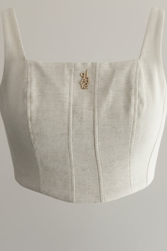 Beige bustier with gold details Baroc Boutique