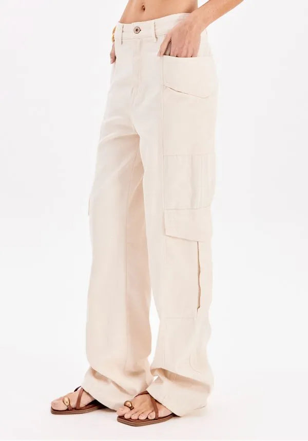 Beige Full-length cargo pants Baroc Boutique