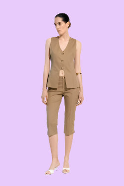 Beige long gilet Baroc Boutique