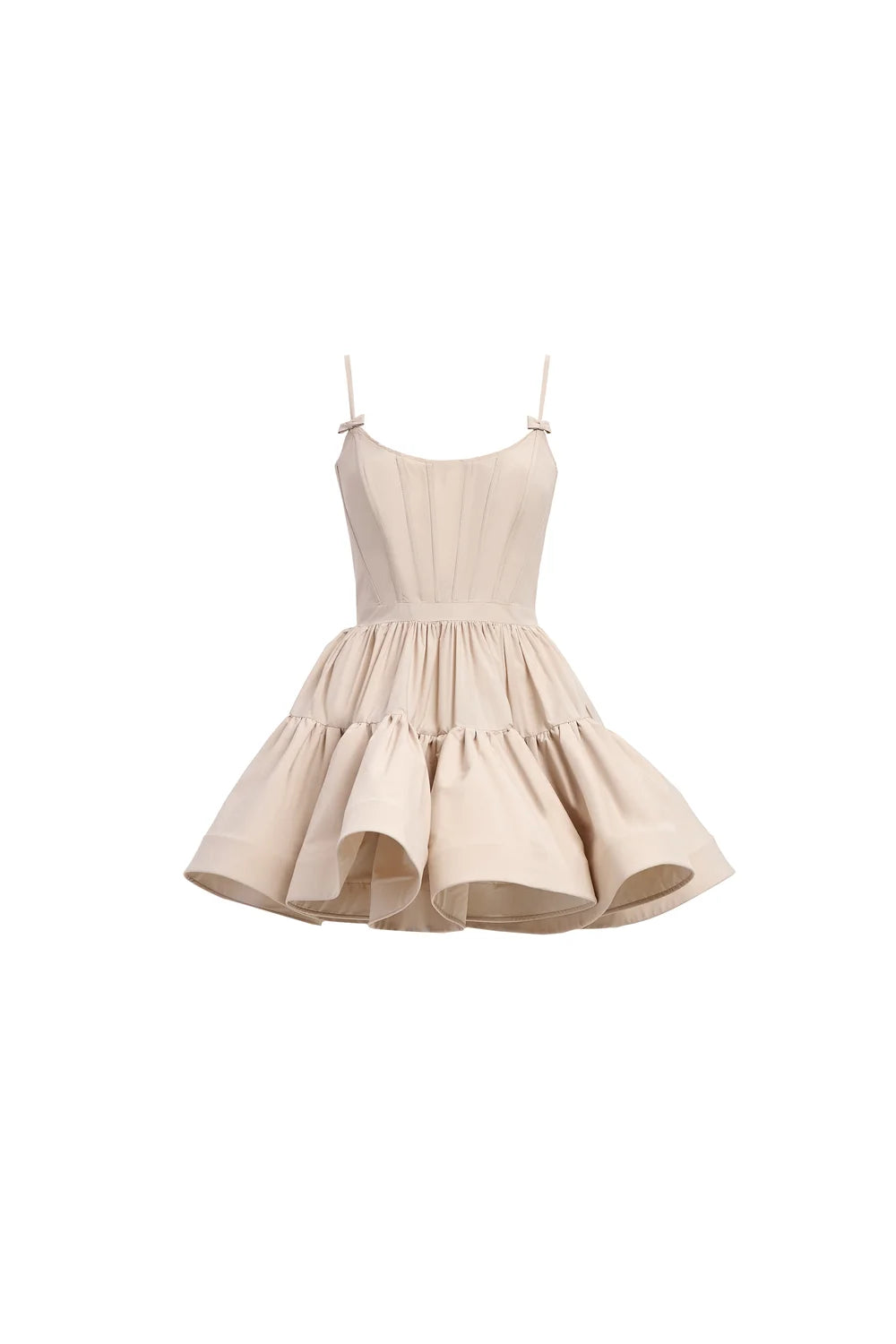 Beige Short Dress with volume Baroc Boutique