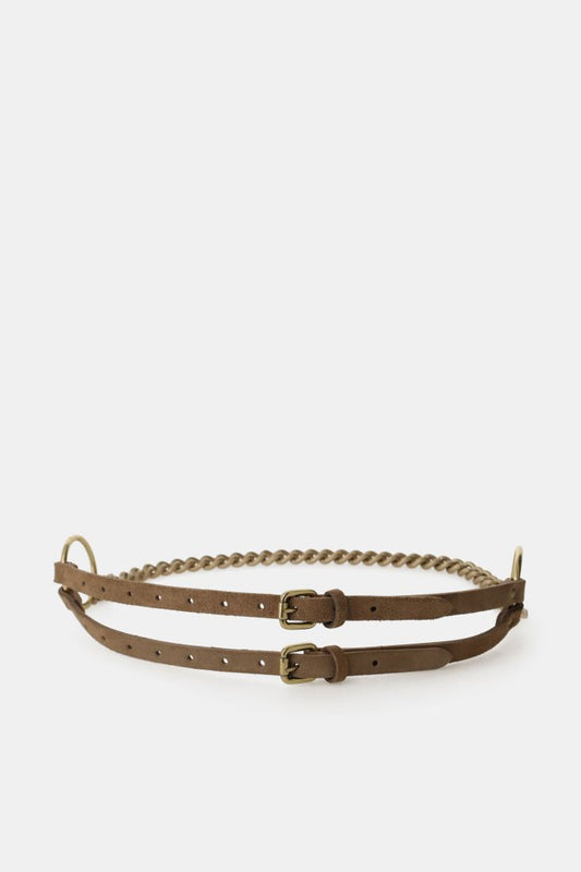 Belt double buckle with metal chain detail Baroc Boutique