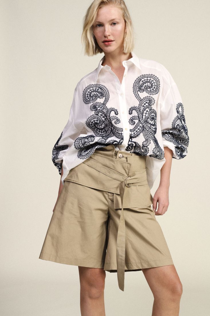 Bermuda shorts high waist with knotted belt Baroc Boutique