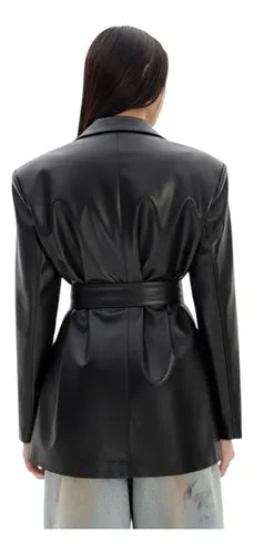 Bicolor oversized faux leather blazer Baroc Boutique