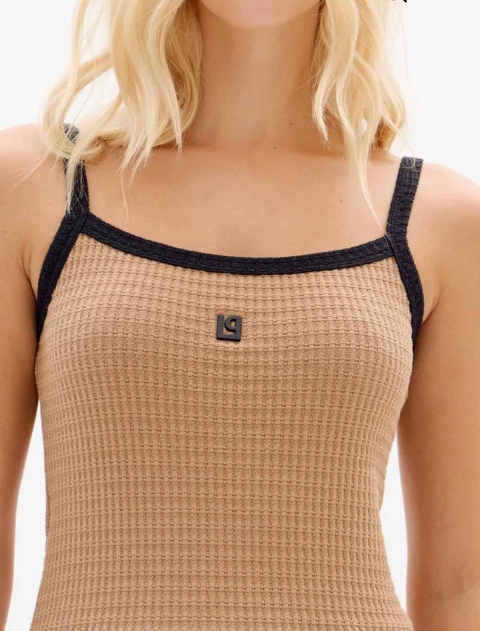 Bicolor Strappy Square-Neck tank Top Baroc Boutique