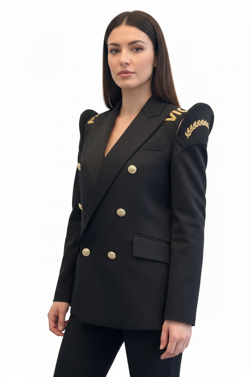 Black blazer with open shoulders Baroc Boutique