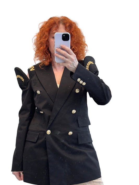 Black blazer with open shoulders Baroc Boutique