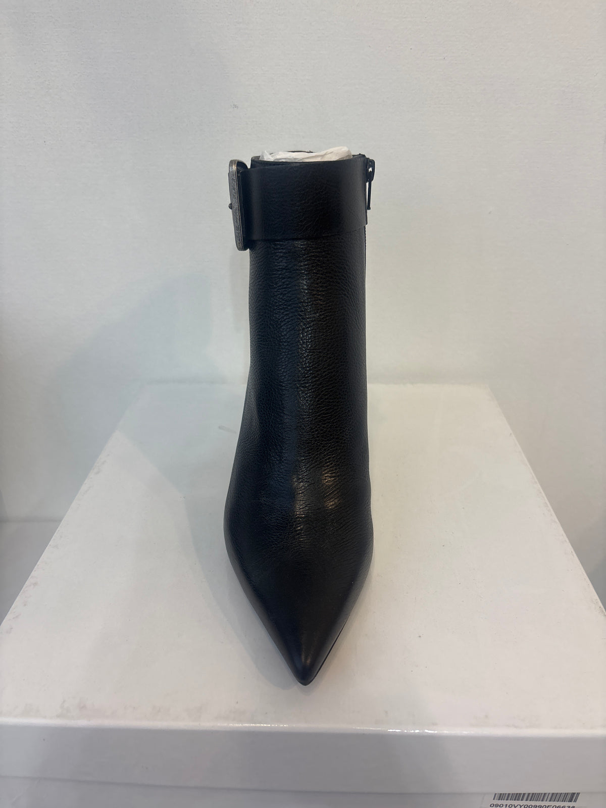 Black Buckle Pointed-Toe Ankle Boots Baroc Boutique