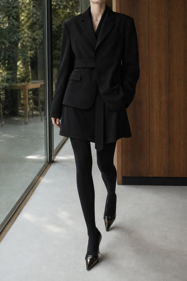 Black double layer blazer Baroc Boutique