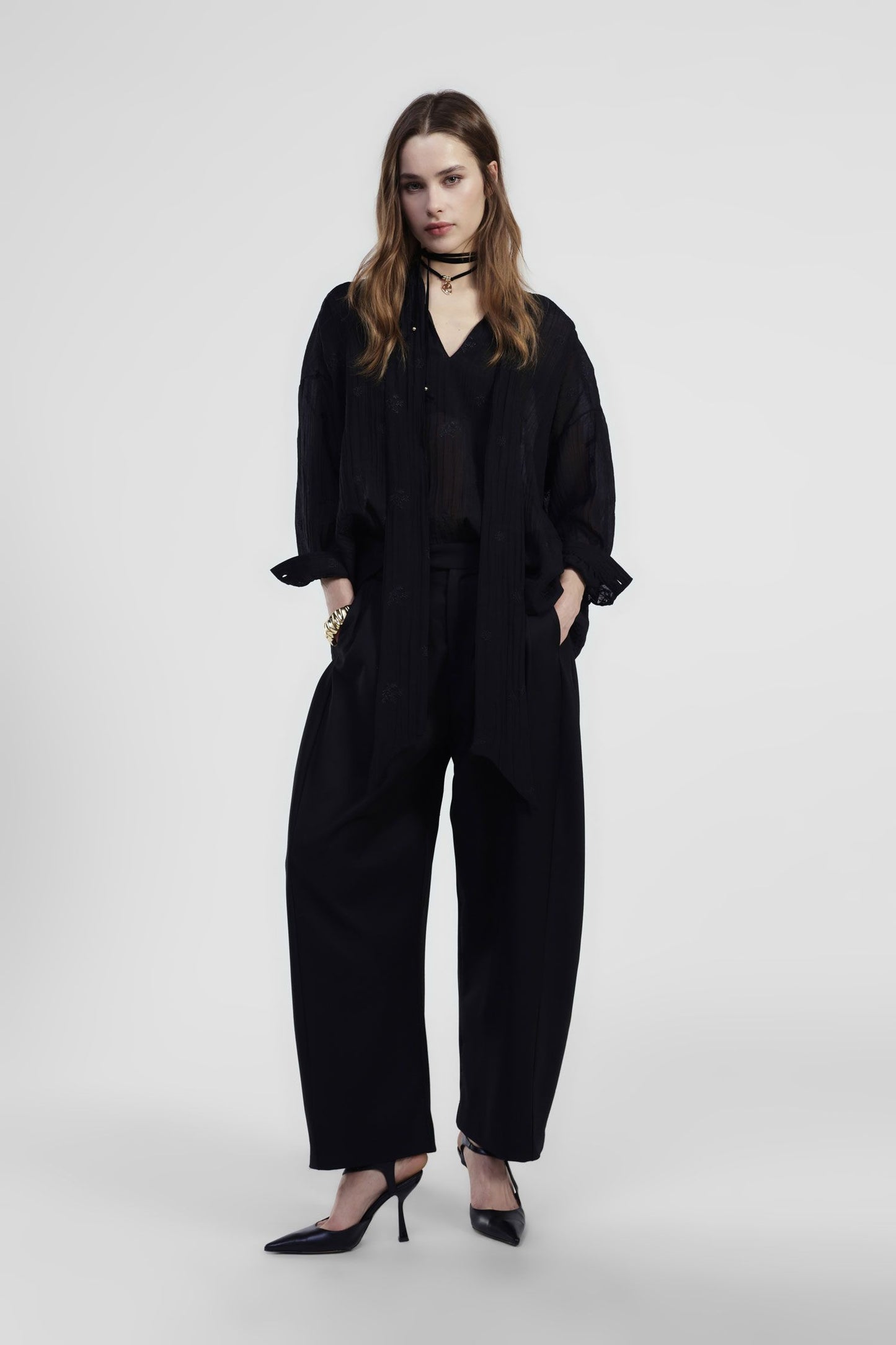 Black high waisted palazzo pants Baroc Boutique