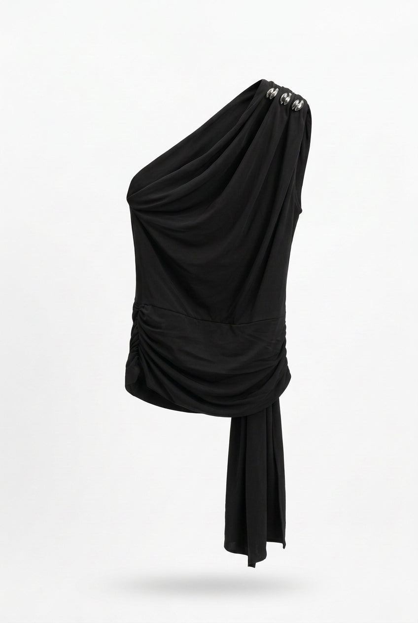 Black one shoulder blouse Baroc Boutique