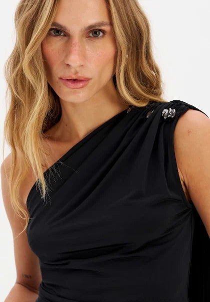 Black one shoulder blouse Baroc Boutique