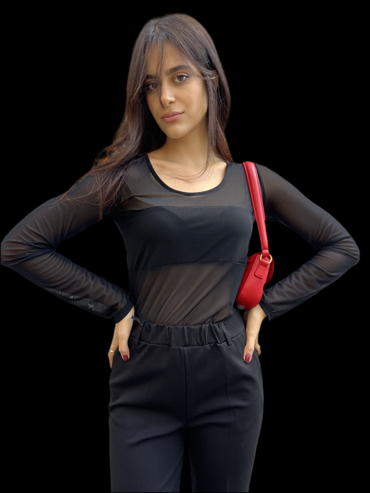 Black seethrough top Baroc Boutique