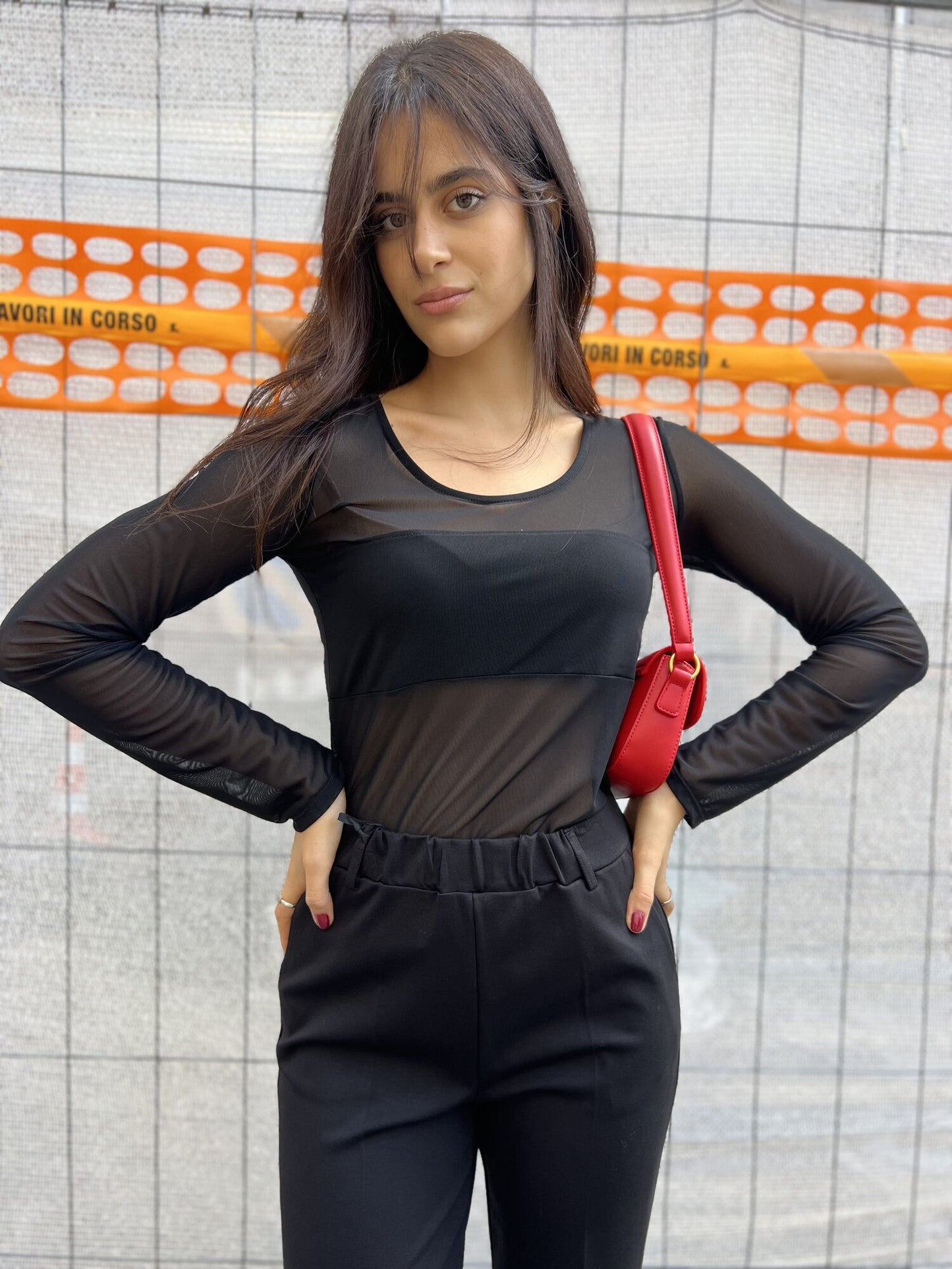 Black seethrough top Baroc Boutique