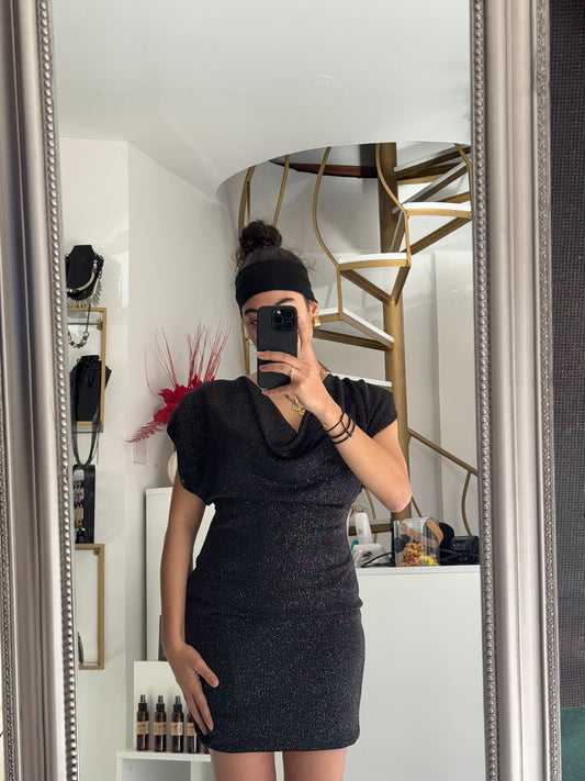 Black shiny mini dress Baroc Boutique