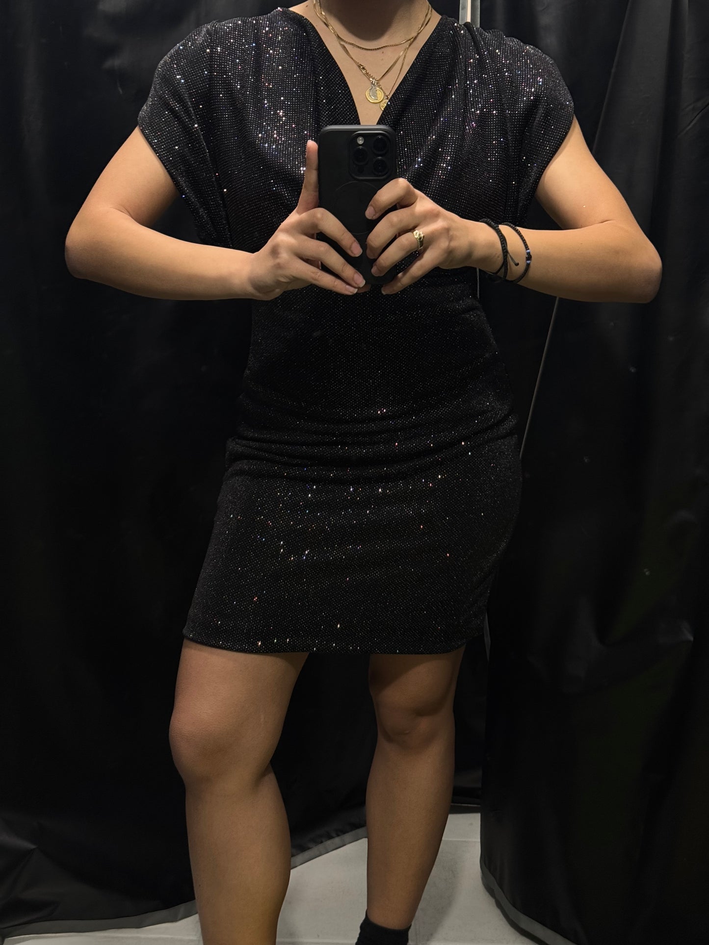 Black shiny mini dress Baroc Boutique