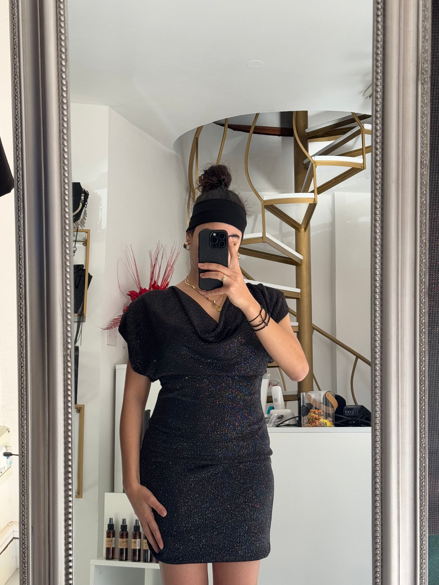 Black shiny mini dress Baroc Boutique