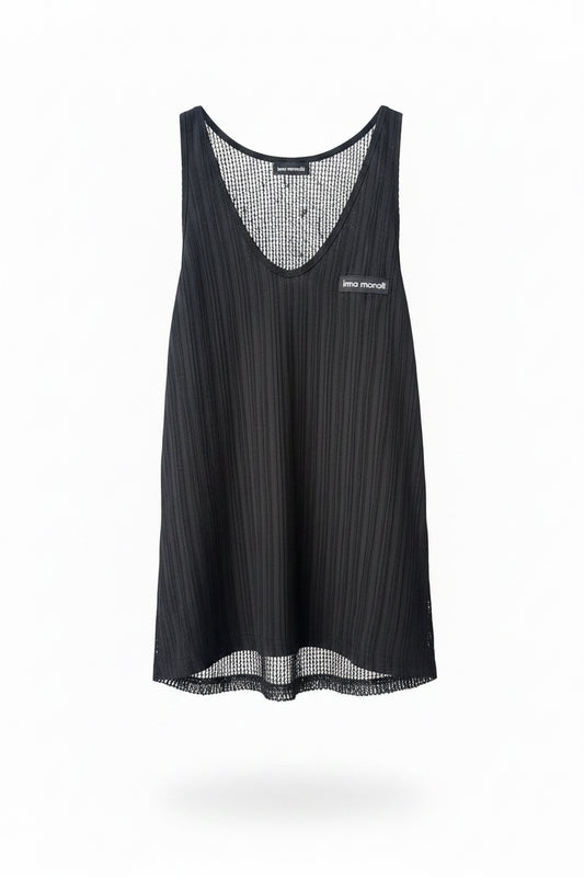 Black top with net on the back Baroc Boutique