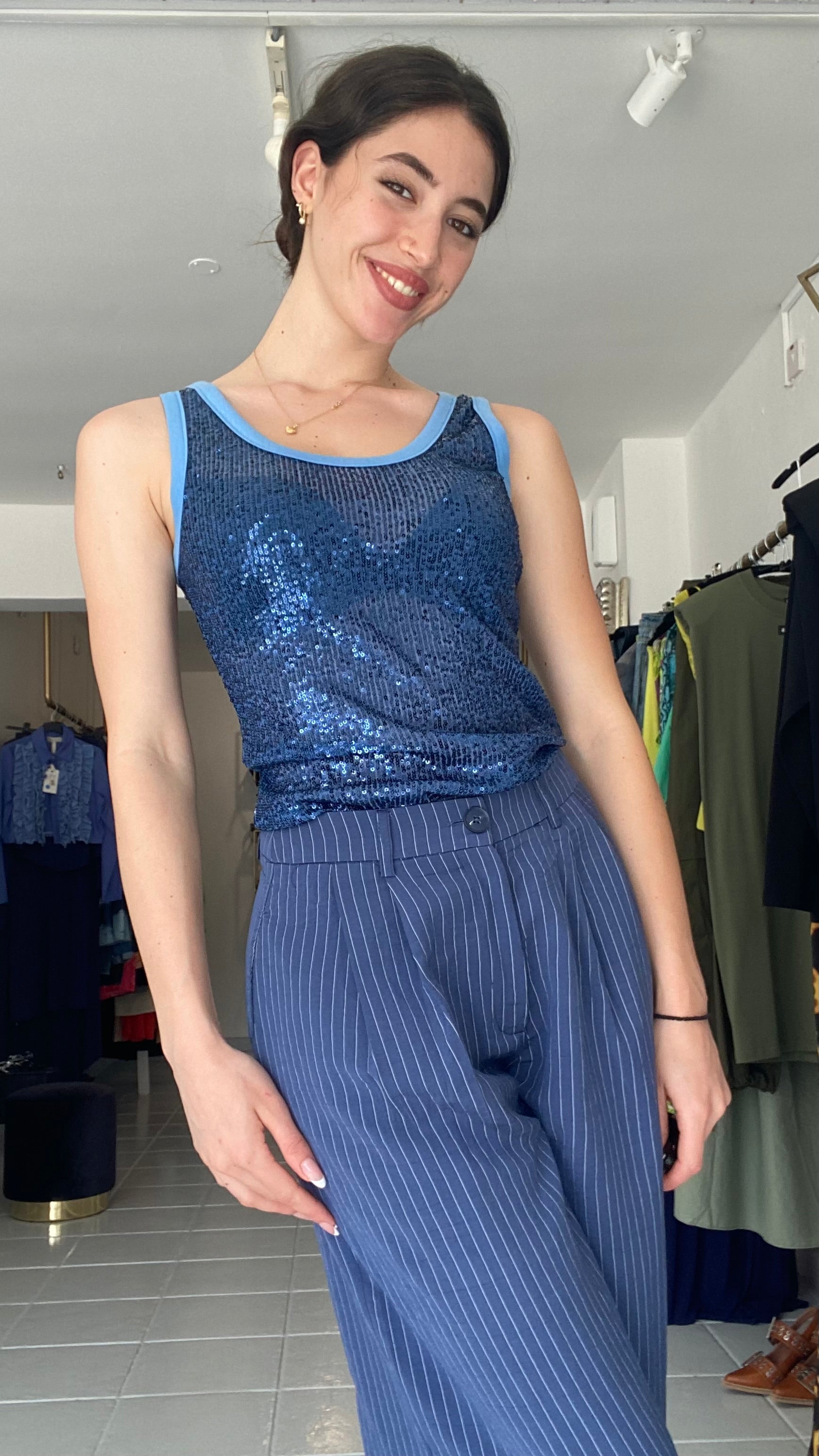 Sleeveless sequin top Baroc Boutique BORDEAUX / ONE SIZE