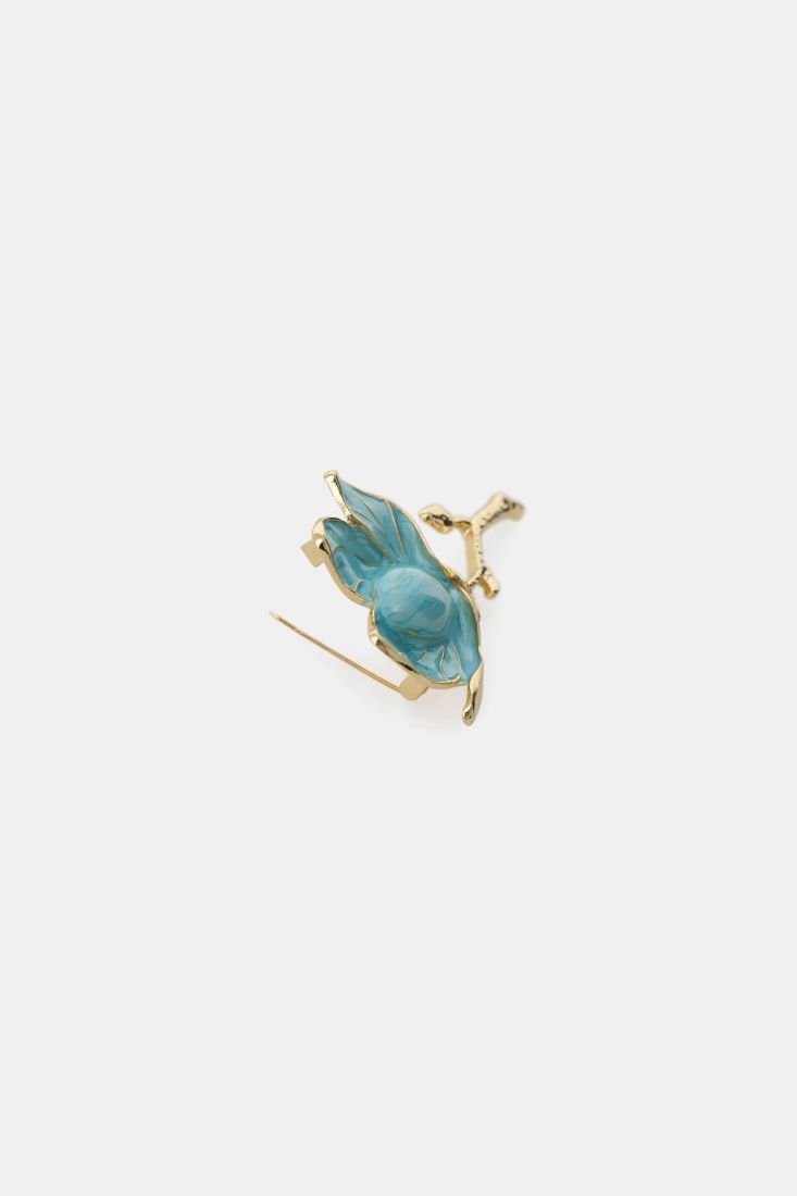 Brooch enamel flower with gold Baroc Boutique