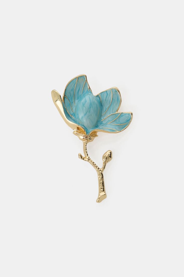 Brooch enamel flower with gold Baroc Boutique