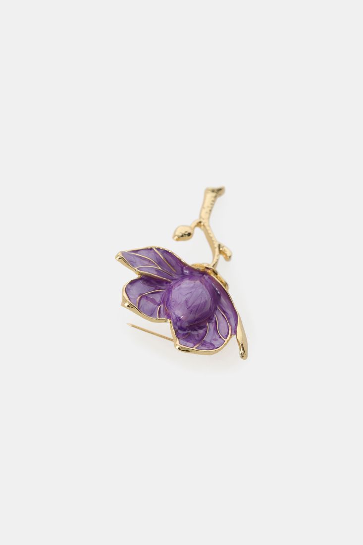 Brooch enamel flower with gold Baroc Boutique