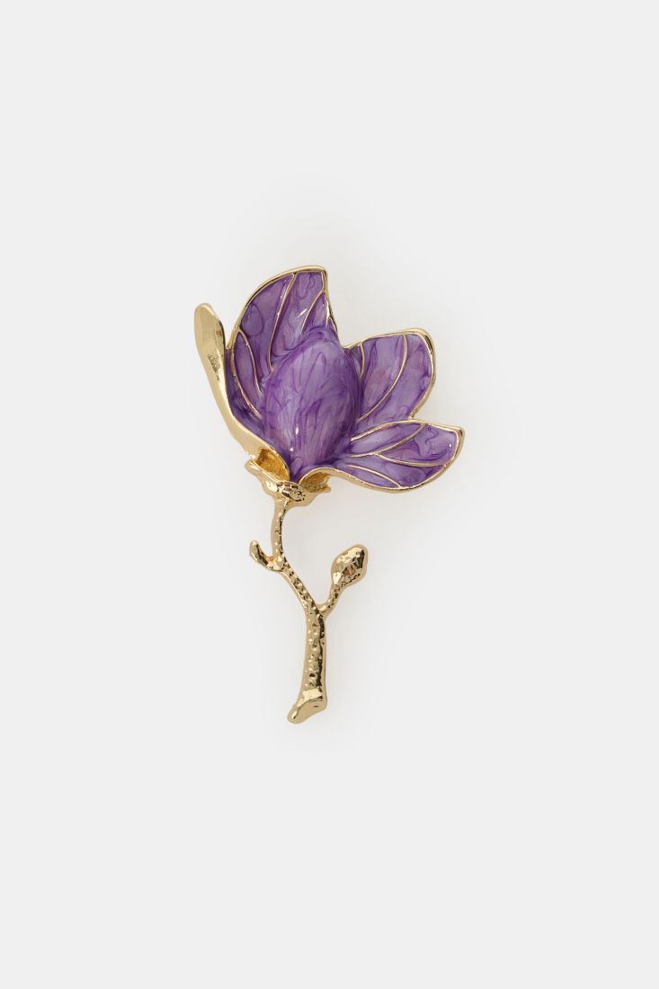 Brooch enamel flower with gold Baroc Boutique