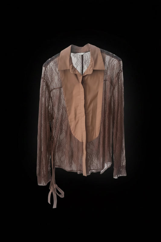 Brown lace shirt Baroc Boutique