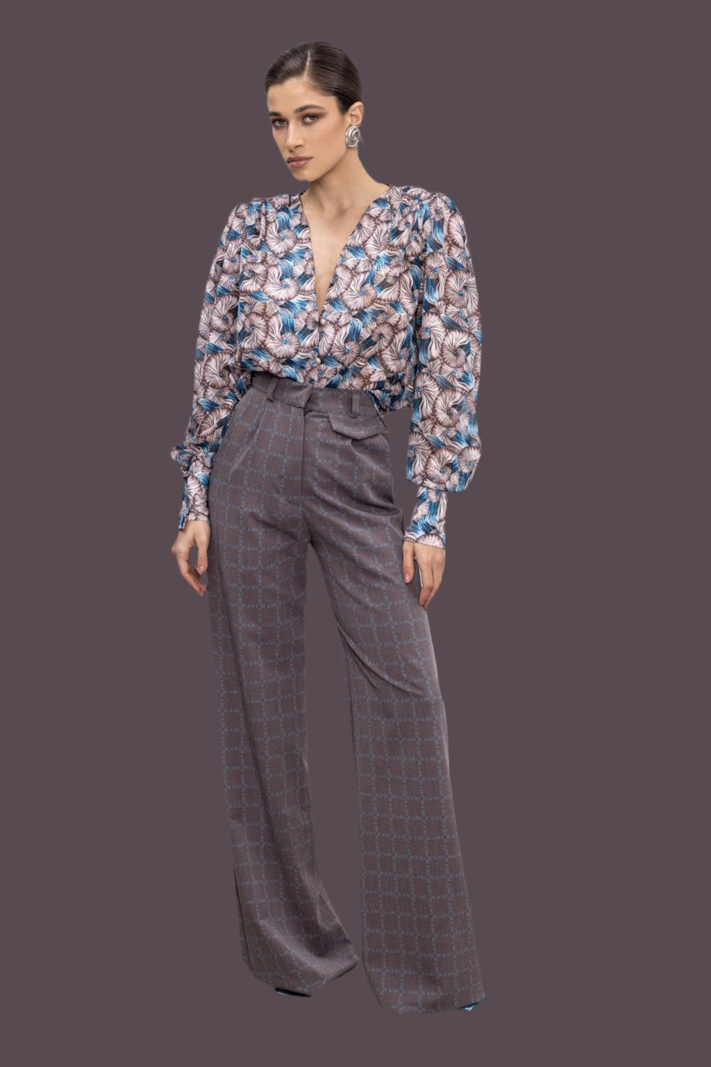 Brown lettering pants Baroc Boutique