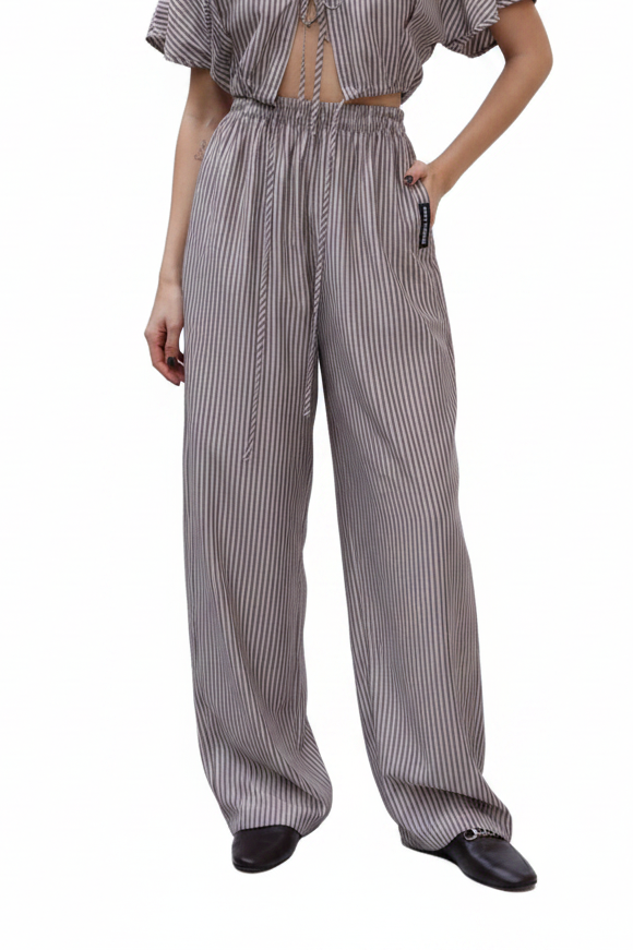 Brown striped long pants Baroc Boutique