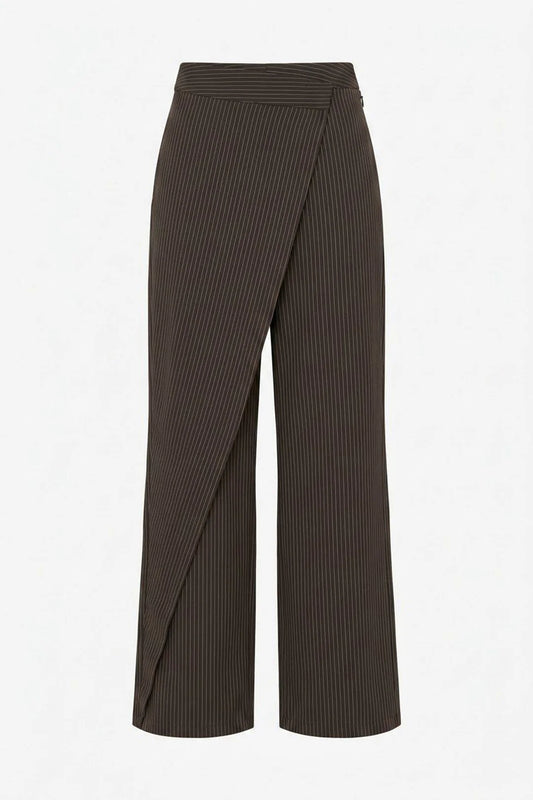 Brown striped wide leg pants Baroc Boutique