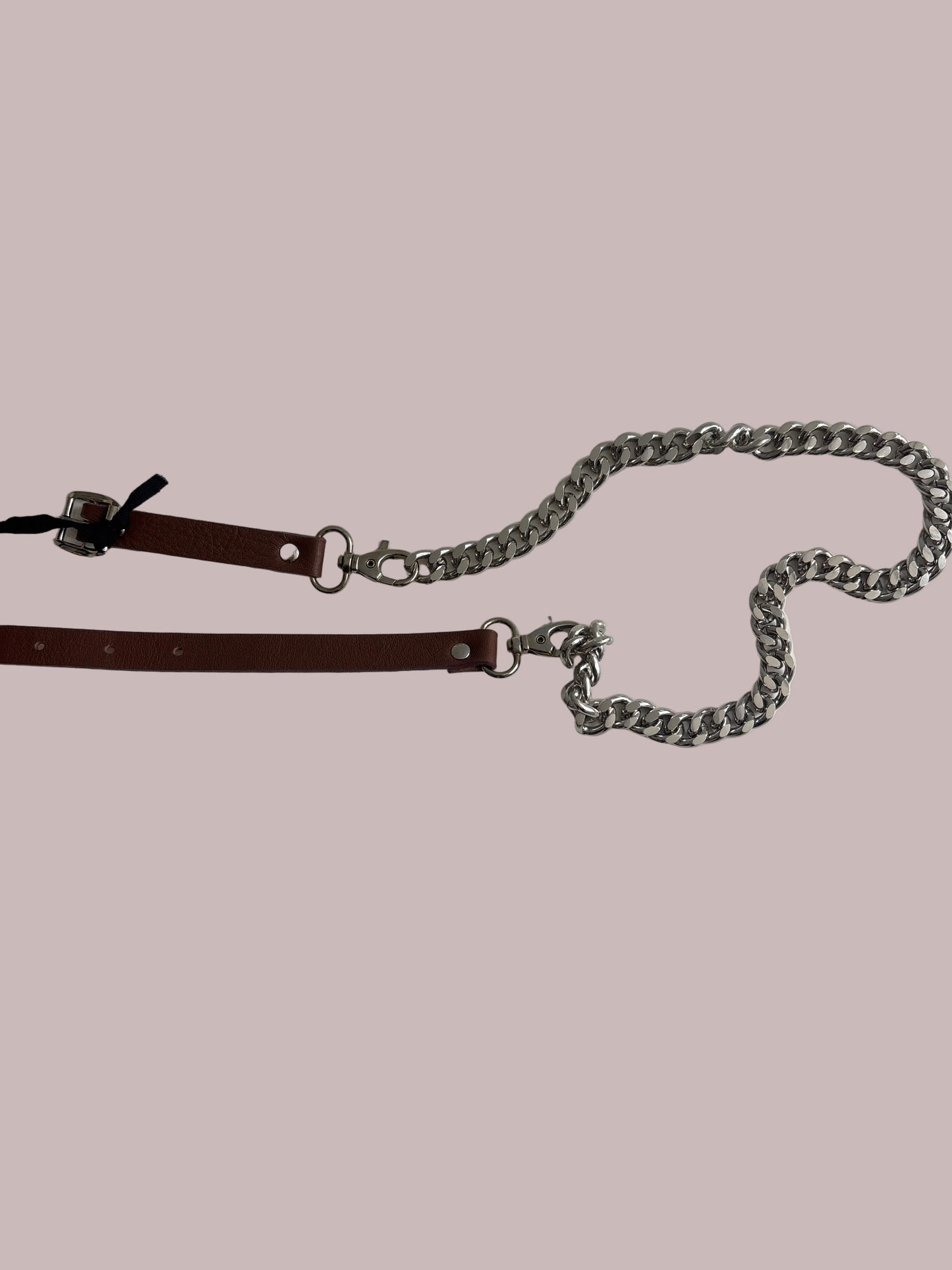 Brown thin belt with buckle Baroc Boutique