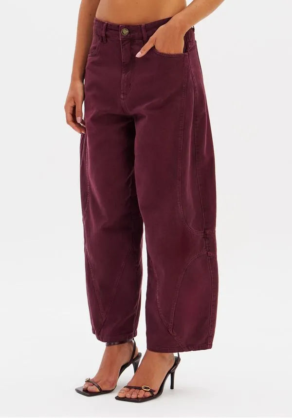 Burgundy buggy balloon trouser Baroc Boutique