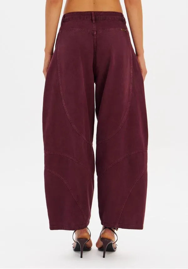 Burgundy buggy balloon trouser Baroc Boutique