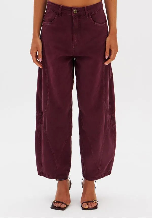 Burgundy buggy balloon trouser Baroc Boutique