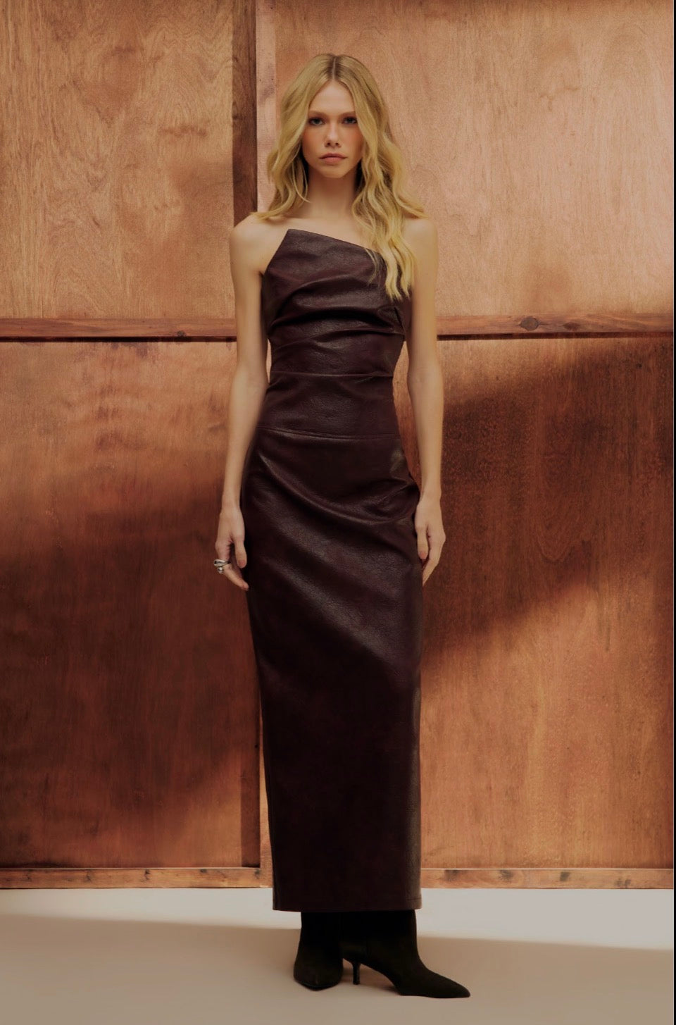 Burgundy strapless long dress Baroc Boutique Burgundy / Medium