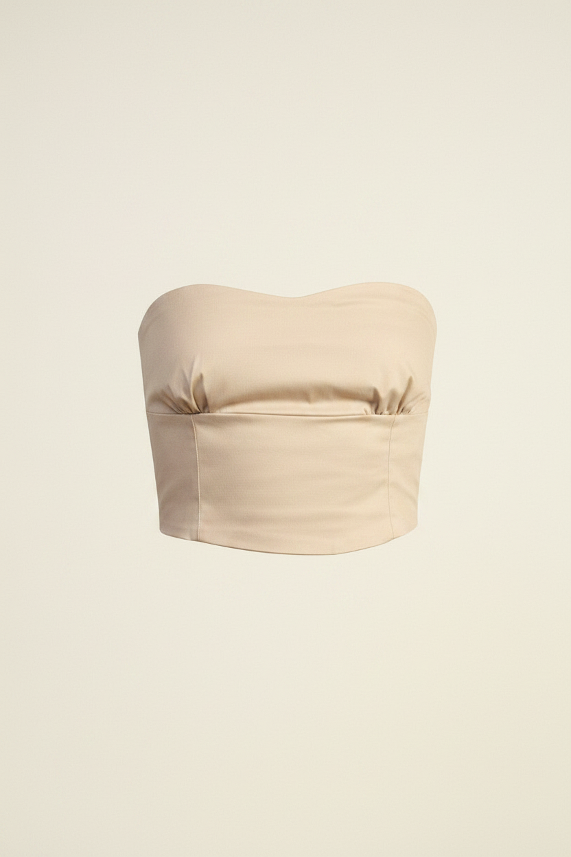 Bustier crop top with straight neckline and darts Baroc Boutique