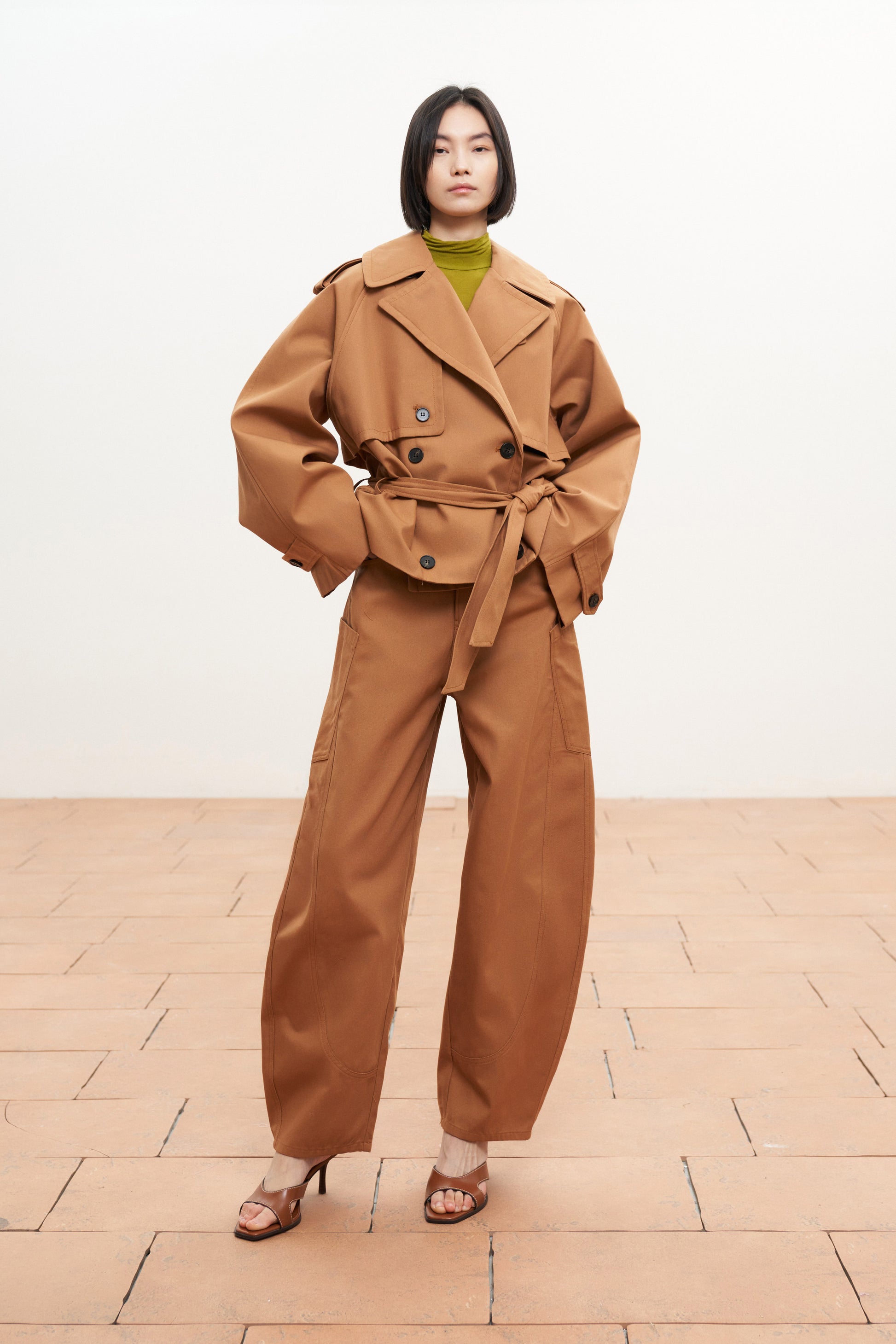 Camel double breasted jacket Baroc Boutique