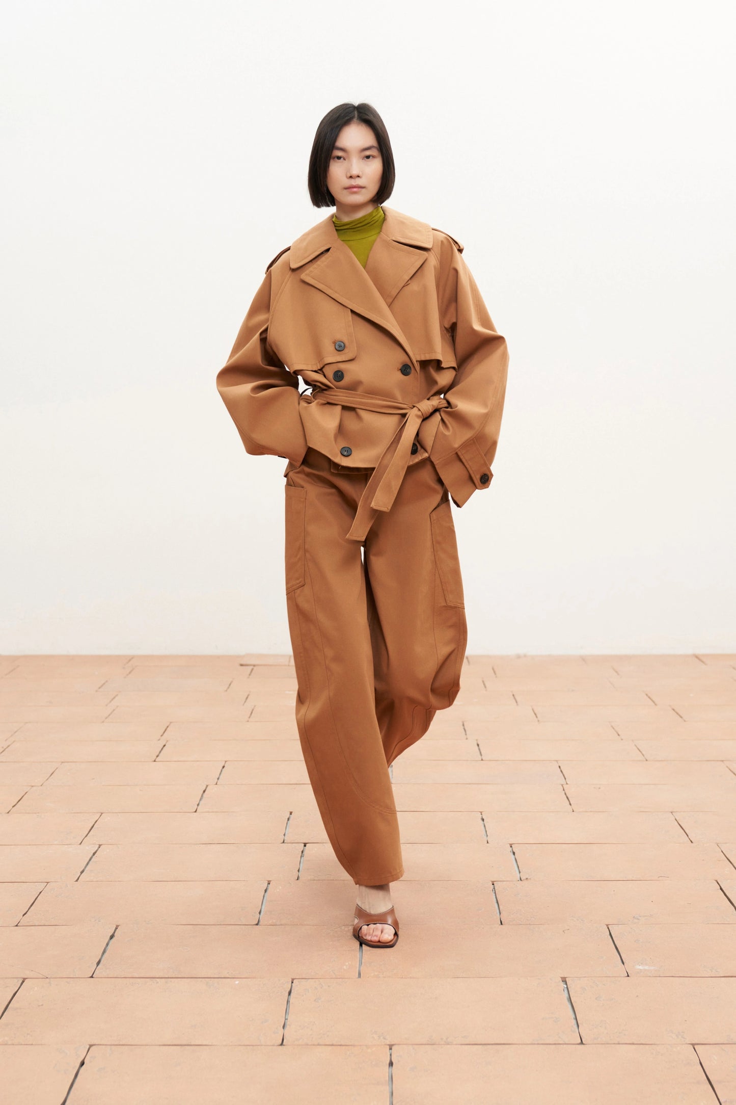 Camel double breasted jacket Baroc Boutique