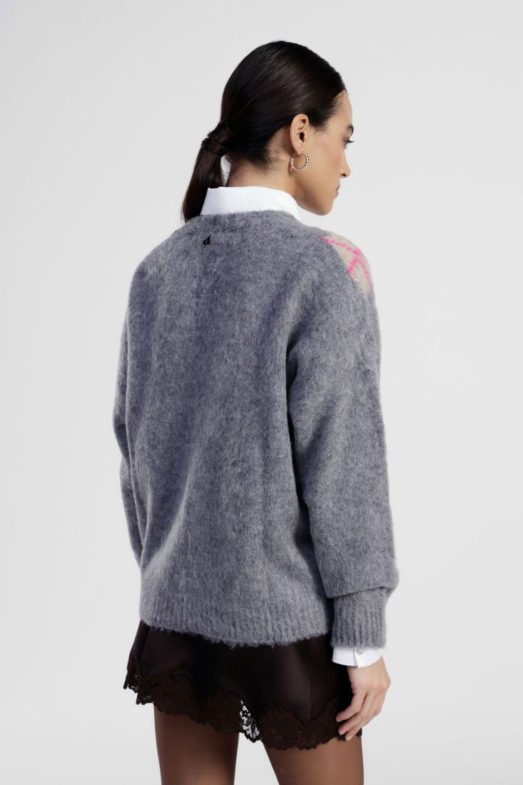 Cardigan with rhombus pattern and long sleeves Baroc Boutique