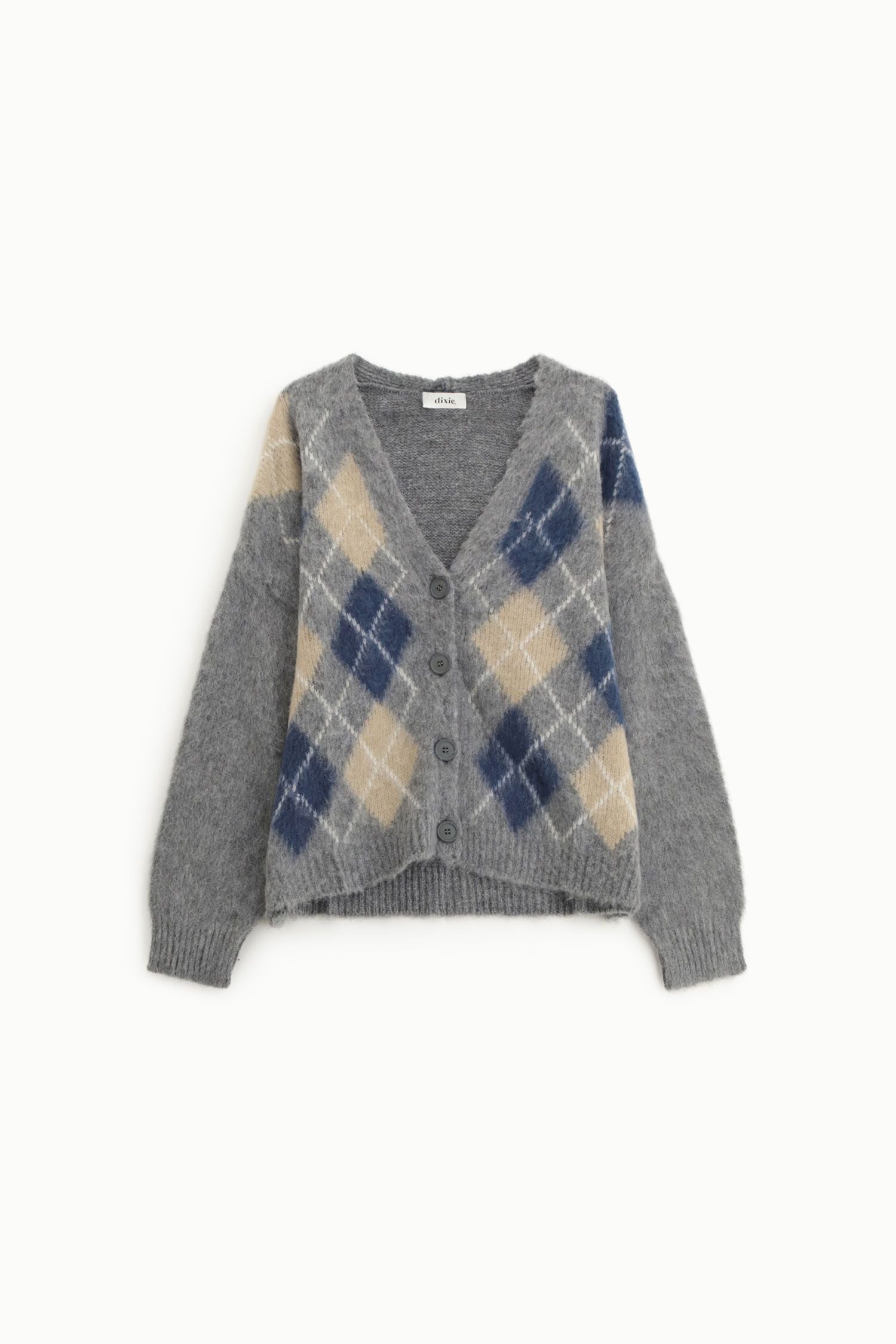 Cardigan with rhombus pattern and long sleeves Baroc Boutique