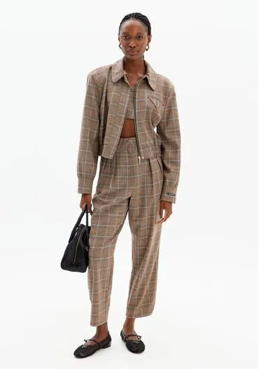 Check high-waisted pants Baroc Boutique