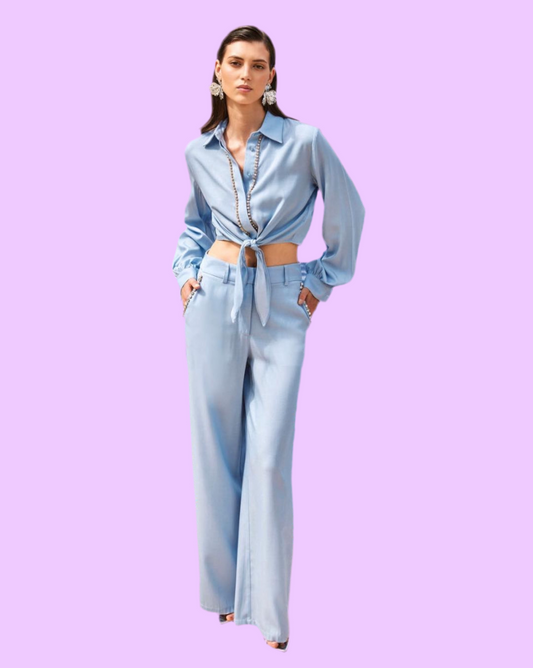 Ciel wide leg pants with embroidery Baroc Boutique