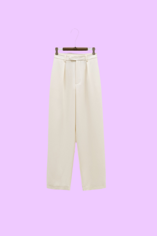 Cigarette creme high waist trouser Baroc Boutique