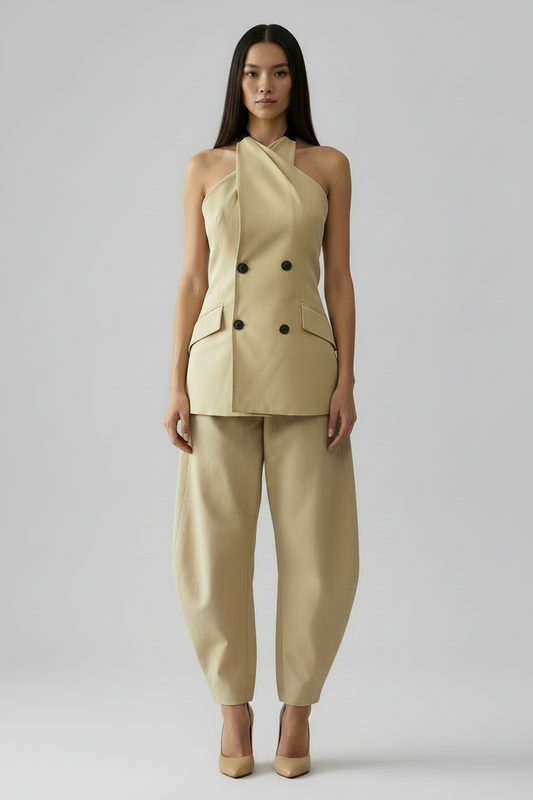 Crossed halter neckline dress Baroc Boutique