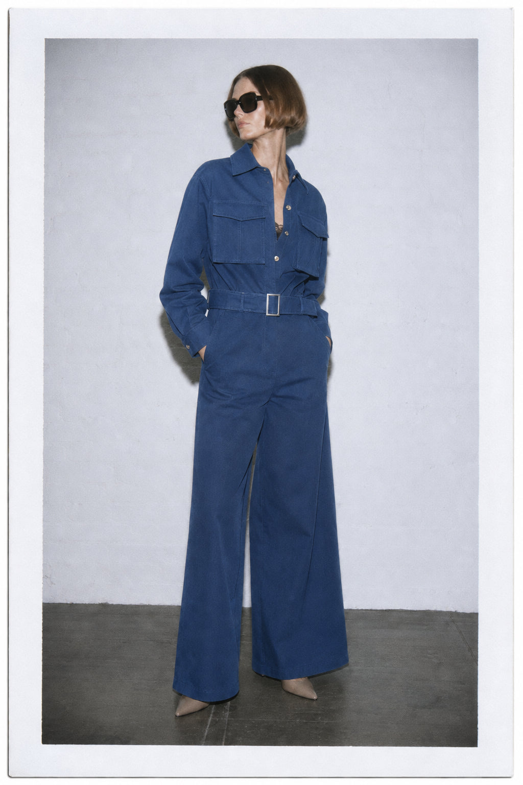 Long sleeve Jumpsuit with belt Baroc Boutique DARK BLUE / Medium