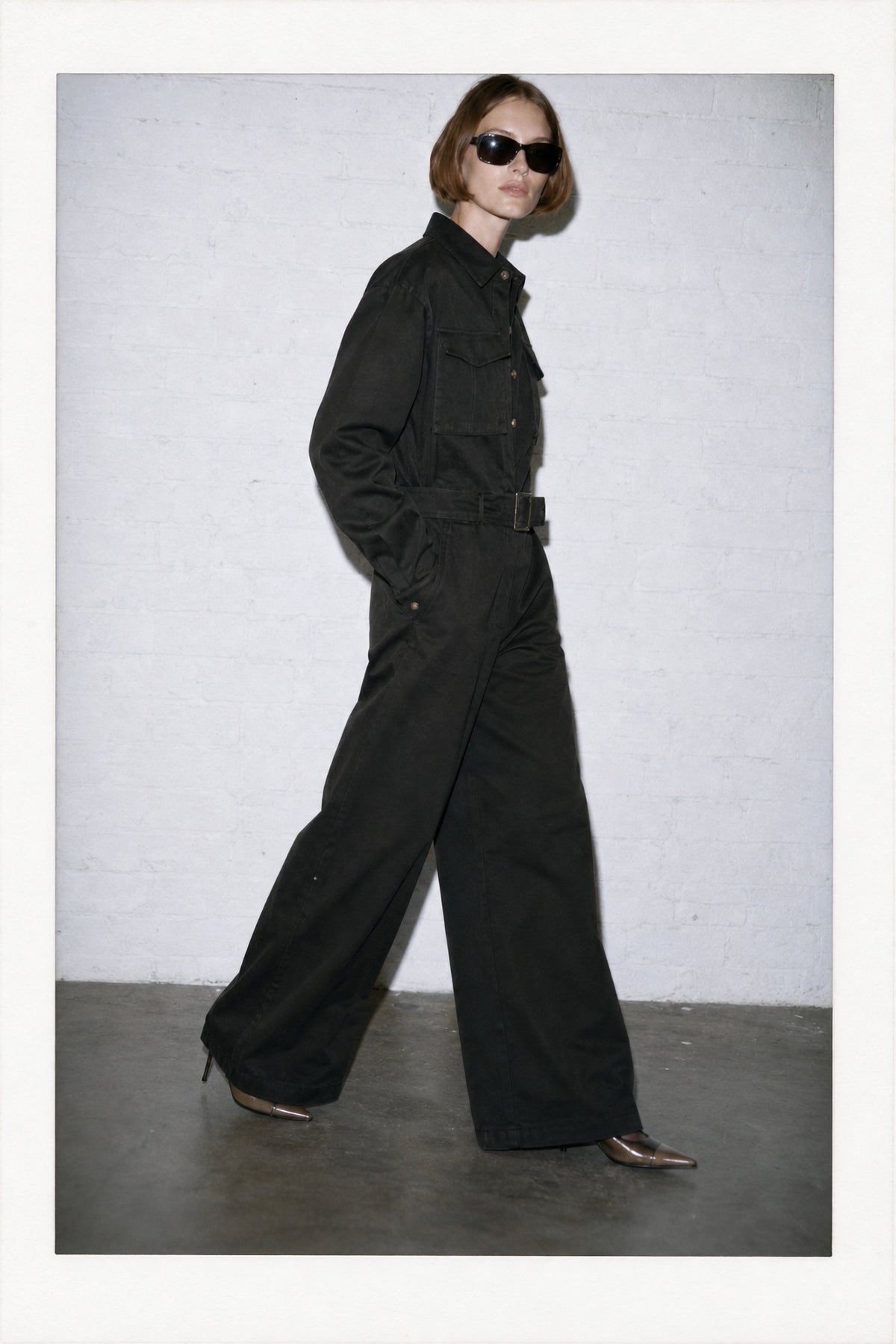 Long sleeve Jumpsuit with belt Baroc Boutique DARK BLUE / Medium