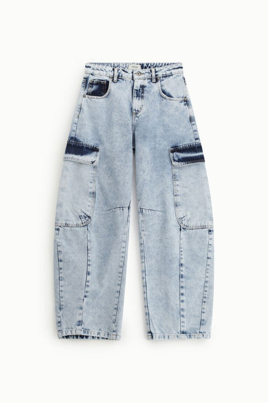 Denim balloon fit jeans with side pockets Baroc Boutique